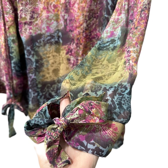 Coldwater Creek Colorful Paisley Silk Blouse - Picture 3 of 5